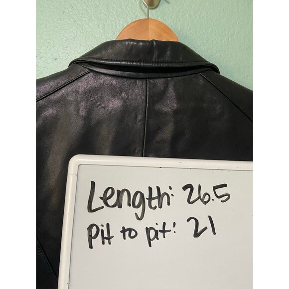 Worthington Lambskin Leather Women's Black Jacket with Buttons Size Large - Picture 8 of 8